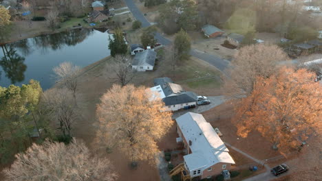Suburb-House-Powered-With-Solar-Panel-Renewable-Energy,-Aerial