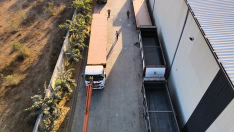 Aerial-view-of-manufacturing-truck-trailer-factory-in-india
