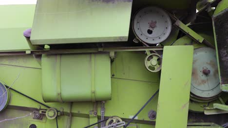 Mechanism-Of-An-Old-Combine-Harvester-Tractor-With-Rusted-Exhaust