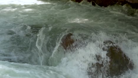 Strong-Water-Current-In-Nooksack-Falls-Flowing-Over-Rocks---close-up-shot