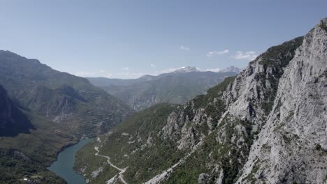 Frontal-Drone-video-of-the-Drin-River-at-Valbona-Pass-in-Kukes-County