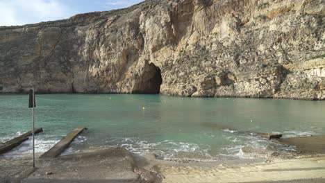 Buoys-Flaoting-on-the-Surface-of-Mediterranean-Sea-near-Inland-Sea-Caves-in-Gozo-Island