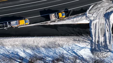 An-aerial-view-of-a-highway-after-a-heavy-snowfall