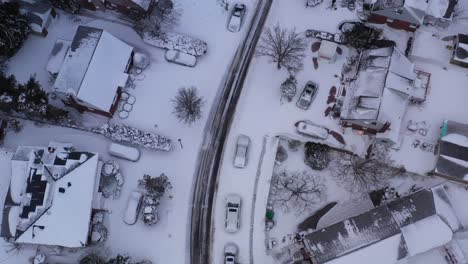 An-aerial-view-of-a-suburban-neighborhood-after-a-nor'easter-storm