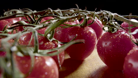 TRACKING-SHOT-around-delicious-fresh-ripe-tomatoes-on-the-vine
