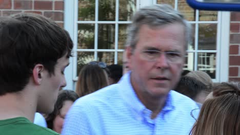 Republican-Party-Presidential-Candidate-Jeb-Bush-Talks-With-Supporters-At-A-Campaign-Event-In-Iowa