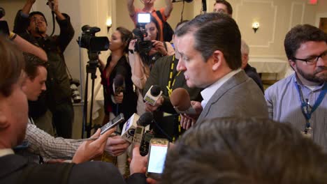 Presidential-Candidate-Conservative-Ted-Cruz-Fields-Question-About-Obama’S-Iran-Deal-From-Reporters-Iowa-Campaign