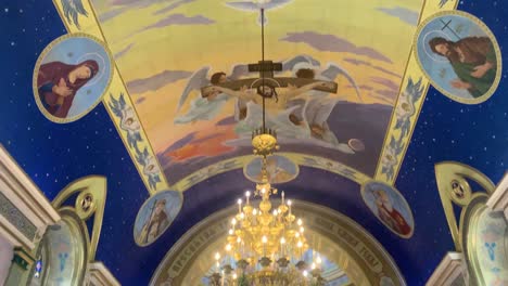 Tilt-Down-Interior-Of-Ukrainian-Orthodox-Monastery-Church