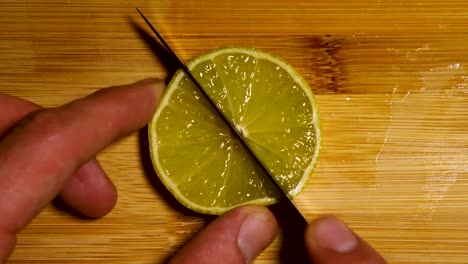 Cutting-a-lime-in-half