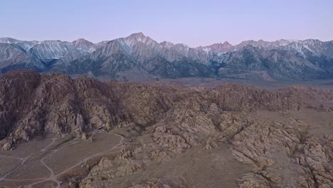 Excellent-Aerial-Shot-Of-The-Snow-Capped-Mount-Whitney-In-California'S-Alabama-Hills