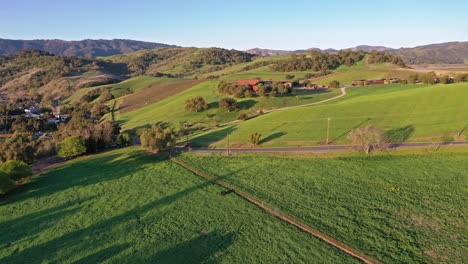 Excellent-Aerial-Shot-Of-A-Vineyard-Outside-Lake-Casitas-In-California
