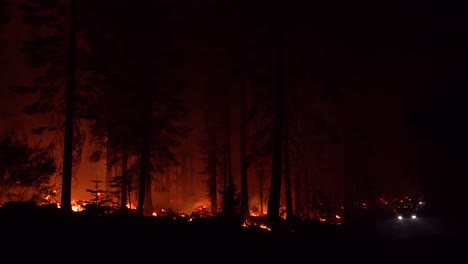 The-Dixie-Fire-Burns-Unchecked-In-A-Forest-In-Northern-California-At-Night