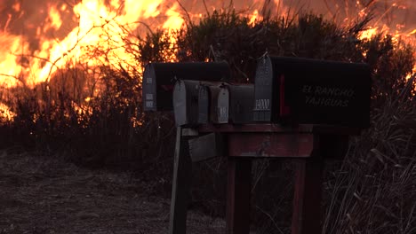 The-Alisal-Fire-Burns-Mailboxes-And-Power-Lines-Along-The-Gaviota-Coast-In-Santa-Barbara-County