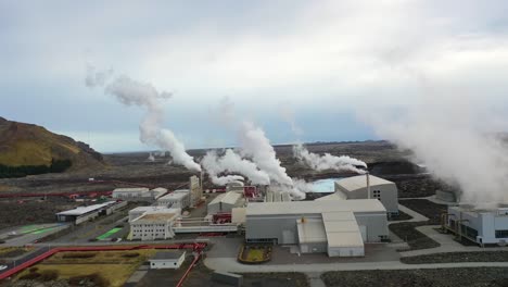 Good-Aerial-Around-The-Geothermal-Power-Plant-Near-The-Blue-Lagoon-In-Iceland