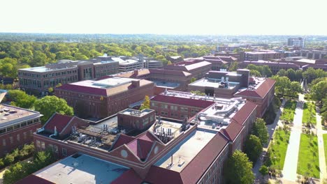 Aerial-Of-Purdue-University-Campus-In-West-Lafayette,-Indiana