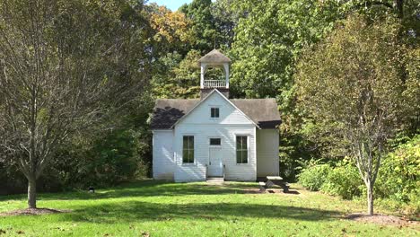 Establishing-Shot-Of-A-One-Room-Schoolhouse-In-The-Countryside