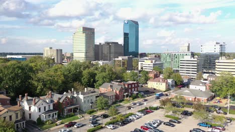 Aerial-Shot-Of-The-Downtown-Business-District-Skyline-Of-Lexington,-Kentucky