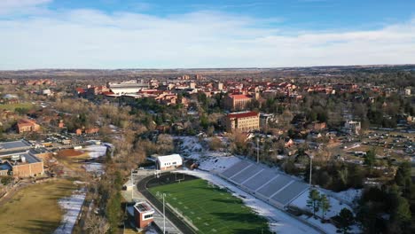 Aerial-Over-The-University-Of-Colorado-Boulder-Campus-In-Winter