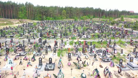 Shocking-Aerial-Of-Vast-Acres-Of-Fresh-Graves-In-The-Cemetery-In-Irpin-(Kyiv)-Ukraine-Following-Russian-Aggression-In-The-War