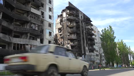 Borodianka,-Borodyanka,-Ukraine-With-Bombed-And-Rocketed-Apartment-Buildings-Where-Hundreds-Were-Killed-By-Russian-Occupation