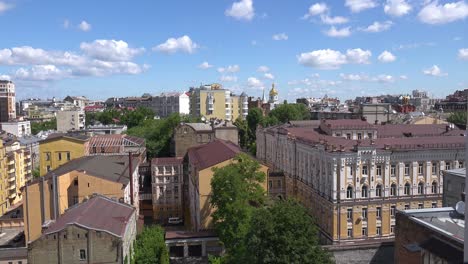 Establishing-Shot-Rooftops-And-Office-Buildings-Of-Downtown-Kyiv,-Ukraine