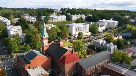 Good-Aerial-Shot-Of-Staunton,-Virginia-And-Mary-Baldwin-University-Campus