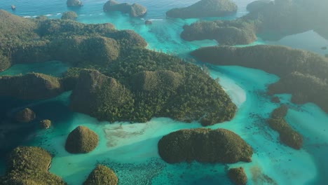 Ausgezeichnete-Luftaufnahme-Der-Wayag-inseln,-Raja-Ampat,-Indonesien