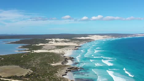 Excellent-Aerial-Shot-Of-Waves-Lapping-Port-Lincoln-On-Eyre-Peninsula,-South-Australia