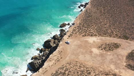 Excellent-Aerial-Shot-Of-A-Car-Parked-On-The-Edge-Of-The-Great-Australian-Bight-In-South-Australia
