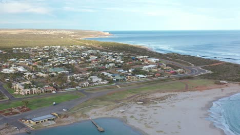 Excellent-Aerial-Shot-Of-Of-Kalbarri,-Australia,-Which-Has-Recently-Been-Hit-By-Cyclone-Seroja
