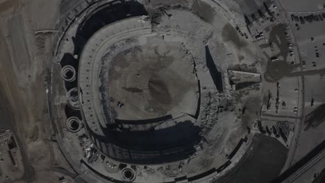Luftaufnahme-Von-Baumannschaften,-Die-Qualcomm-Stadion-Zerstörung-Abriss-San-Diego-Ladegeräte-Fußballplatz-Abreißen