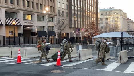 National-Guard-Troops-Patrol-The-Capitol-Washington-Dc-Following-The-Trump-Insurrection-And-Riots,-Prior-To-Inauguration