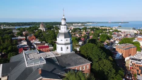Excellent-Aerial-View-Of-The-Maryland-State-House-In-Annapolis