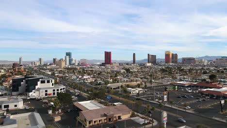Excellent-Aerial-View-Rising-Over-The-Strip-In-Las-Vegas,-Nevada