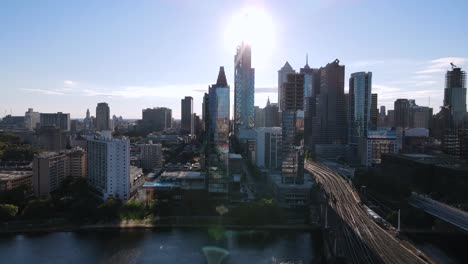 Excellent-Aerial-View-Of-Skyscrapers-In-Philadelphia,-Pennsylvania
