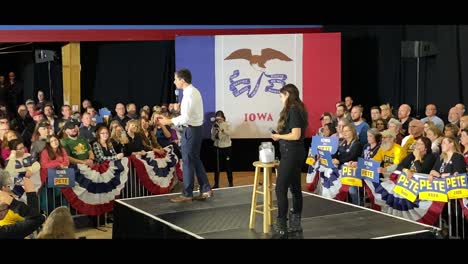 Democrat-Presidential-Hopeful-Mayor-Pete-Buttigieg-Speaks-To-A-Crowd-At-A-Political-Rally-During-The-Iowa-Caucus