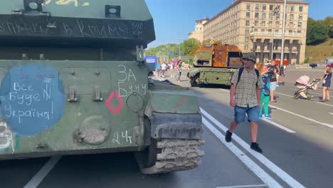 Wrecked-And-Destroyed-Russian-Tanks-And-War-Equipment-On-Khreshchatyk-Street-In-Downtown-Kyiv-Kiev-To-Celebrate-Ukrainian-Independence-Day-August-24
