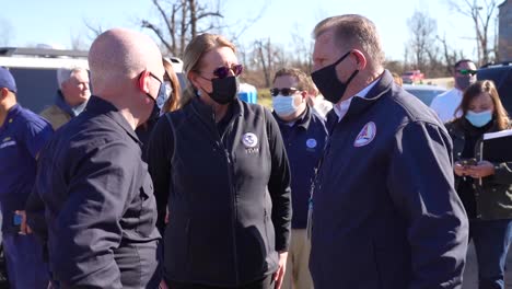 Fema-Agents-Tour-Kentucky-Tornado-Sites,-Meeting-With-An-Incident-Commander-In-The-Field