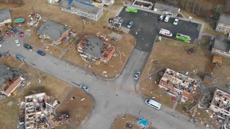 Aerial-Of-Tornado-Damage-And-The-Shocking-Destruction-Of-The-Town-Of-Dawson-Springs,-Kentucky