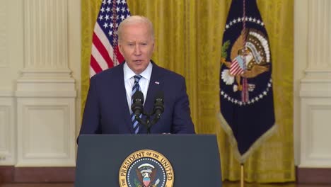 President-Joe-Biden-Condemns-Russia-And-Valdimir-Putin-And-His-Invasion-Of-Ukraine-At-An-Emergency-Press-Conference