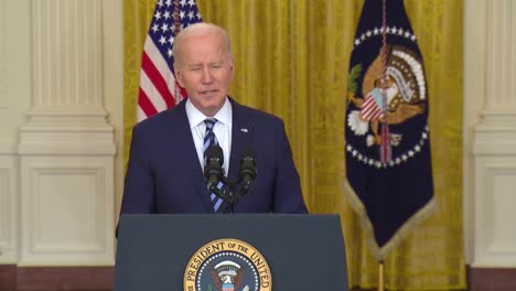 President-Joe-Biden-Condemns-Russia-And-Valdimir-Putin-And-His-Invasion-Of-Ukraine-At-An-Emergency-Press-Conference