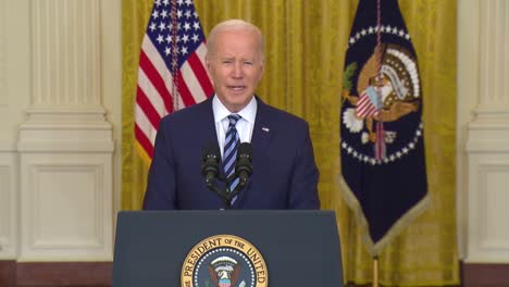 President-Joe-Biden-Condemns-Russia-And-Valdimir-Putin-For-His-Invasion-Of-Ukraine-And-Urges-People-To-Be-Patient-And-Warns-That-Cyberattacks-Willl-Be-Met-With-A-Strong-Response