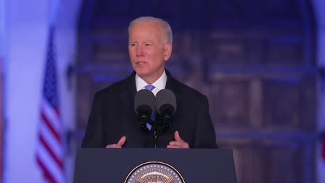 President-Joe-Biden-Visits-Warsaw,-Poland-And-Speaks-In-Support-Of-Ukraine-In-The-War-Against-Russian,-Remarks-About-War-Being-A-Failure-For-Russia-And-Victory-For-Nato