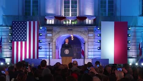 President-Joe-Biden-Visits-Warsaw,-Poland-And-Speaks-In-Support-Of-Ukraine-In-The-War-Against-Russian,-Remarks-About-War-Being-A-Failure-For-Russia-And-Victory-For-Nato