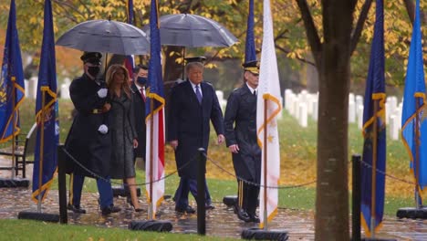 B-Roll-Slow-Motion-Clips-Of-Us-President-And-First-Lady-Melania-Trump-At-The-Veterans-Day-Memorial-Ceremony