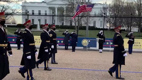 Military-Marching-Band-Rehearses-At-The-White-House-Before-Joe-Biden’S-Presidential-Inauguration-Washington,-Dc