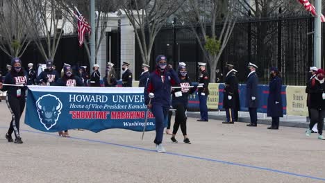 Howard-University-Marching-Band-And-Soldiers-Rehearse-In-Front-Of-The-White-House-Presidential-Inauguration