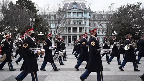 Military-Escorts-Rehearse-In-Front-Of-The-White-House-Before-Joe-Biden’S-Presidential-Inauguration-Washington,-Dc