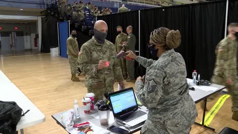 National-Guard-Members-In-Process-At-The-Washington-Dc-Armory,-Prior-To-Helping-Secure-Presidential-Inauguration