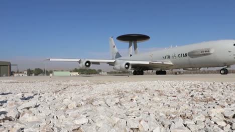 Nato-Awacs-(Airborne-Warning-And-Control-System)-B-Roll-Of-Flight-Operations,-Refueling-And-Crew,-Takeoff-And-Landing